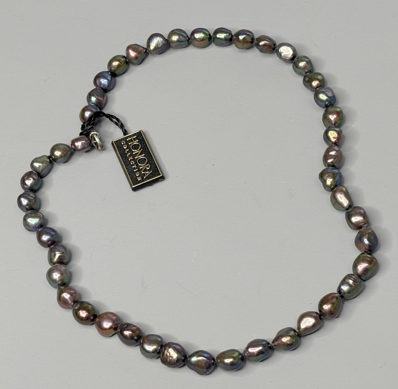 HONORA Peacock Blue/Green 10mm Fresh Water Pearl Necklace 17.5in – 48.1g – NWT
