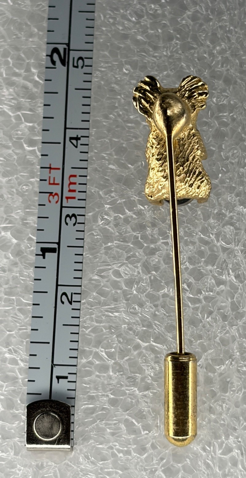 KOALA BLUE AURORA STONE GOLD TONE STICK PIN