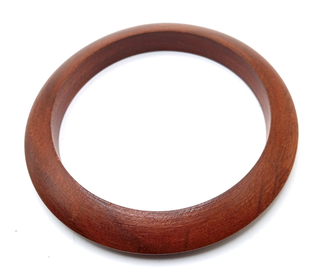 Vtg Boho Wood & Half Wood Lucite Bangle Bracelets w Lg Wood Lucite Hoop Earrings
