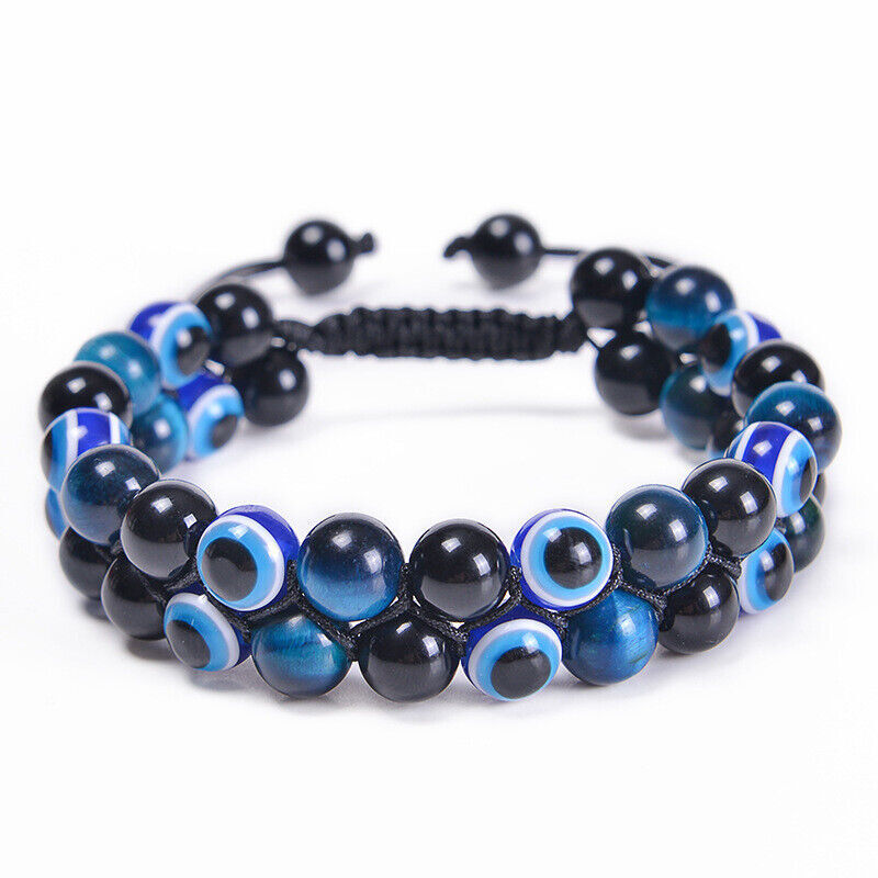 Triple Protection Bracelets Tiger Eye Hematite Black Obsidian Healing Bracelets