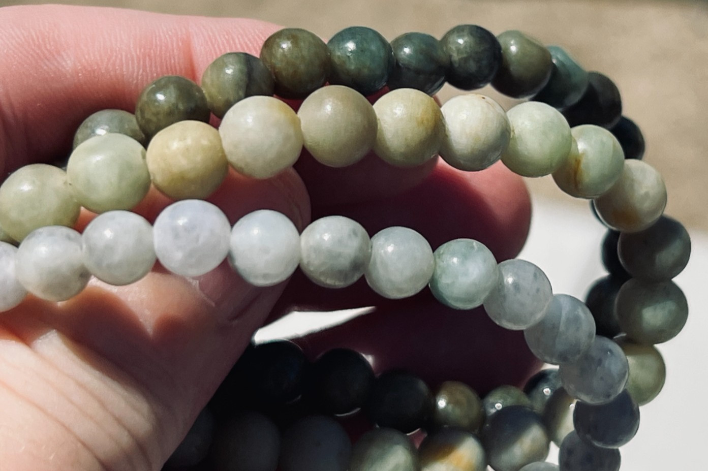 Burmese Jade Adjustable Bracelet Multi Colored Beads 7.5-8mm 260cts