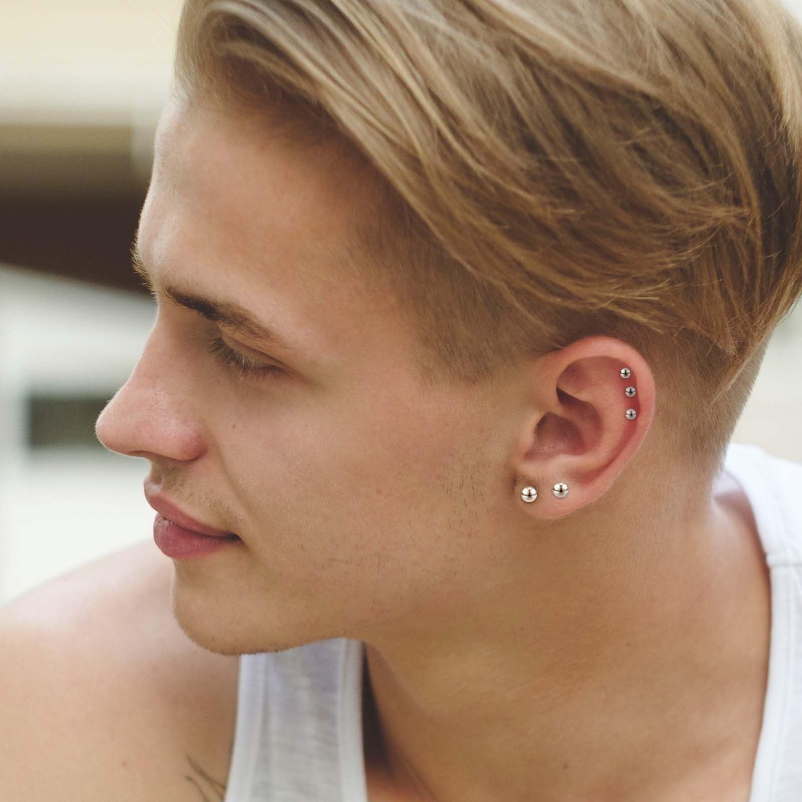 Stainless Steel Stud Earrings for Women & Men 2mm, 3mm, 4mm, 5mm, 6mm, Silver