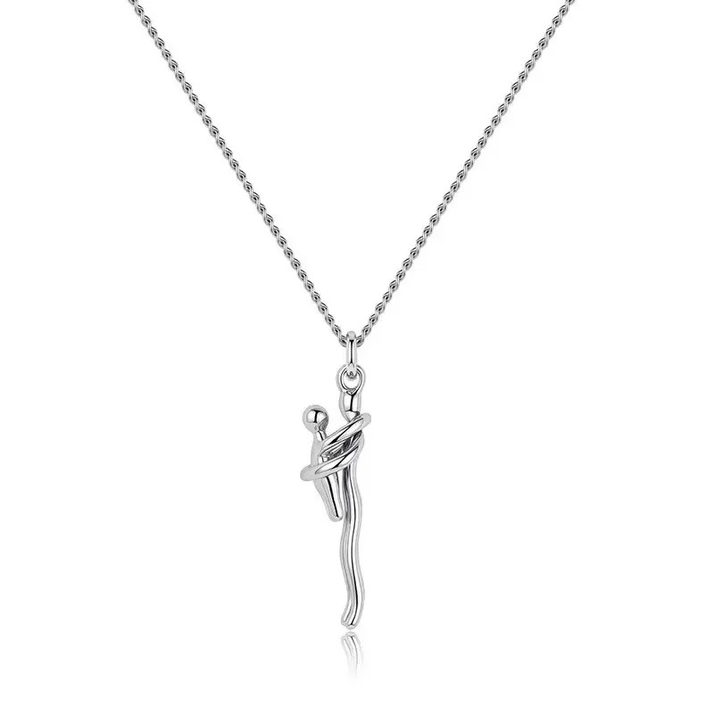 Mother Child Hugging Necklace Mother’s Day Gift for Mom Two Tone Pendant Gift
