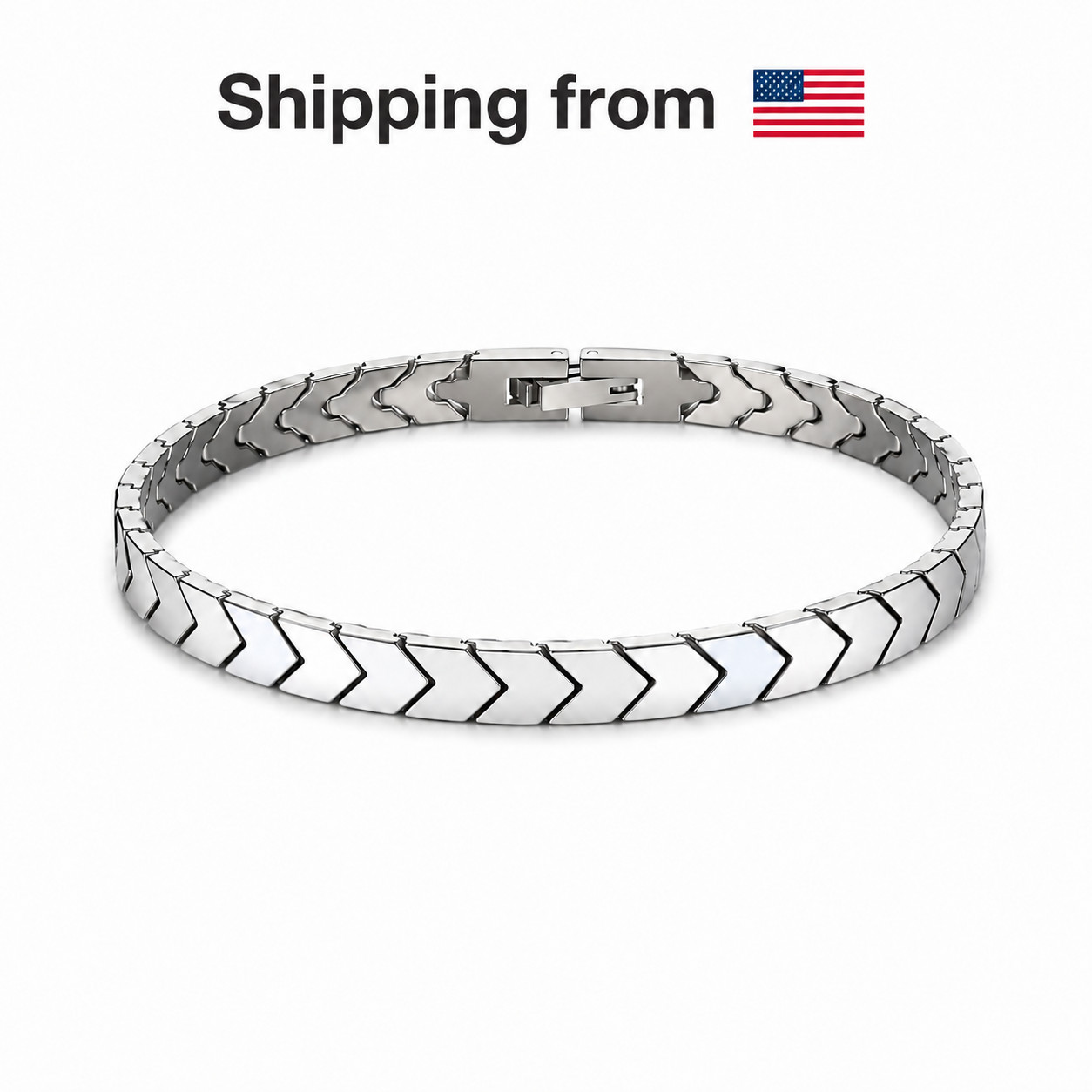 Sleek Chevron Bracelet – Stainless Steel – Everyday Luxury