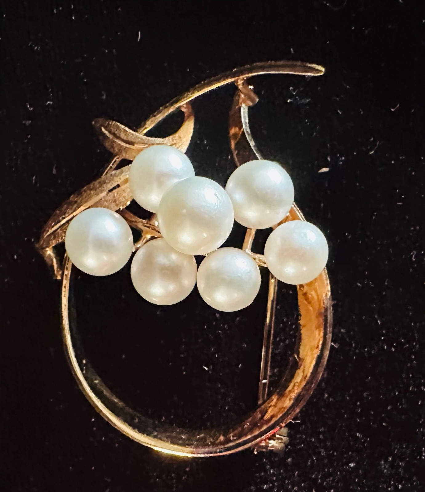 Vintage Toyomoto Cultured Pearl Cluster Ring 24ct Gold Clad With Original Box