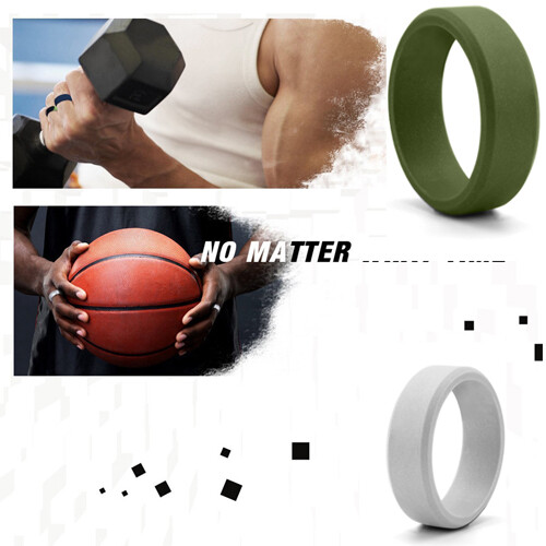4 Pack Silicone Wedding Engagement Ring for Men Women Rubber Band Gym Sports US