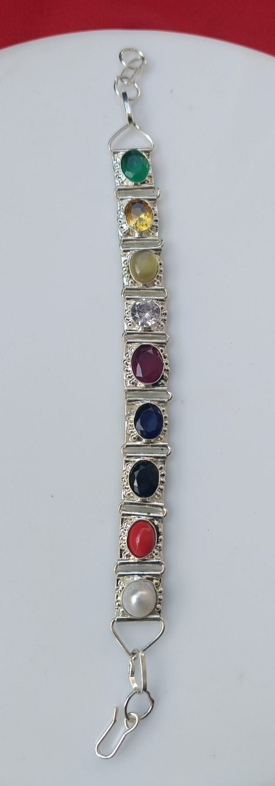 Navratan Bracelet Navratna Silver Chain Bracelets Birthstone Wristband Bracelet