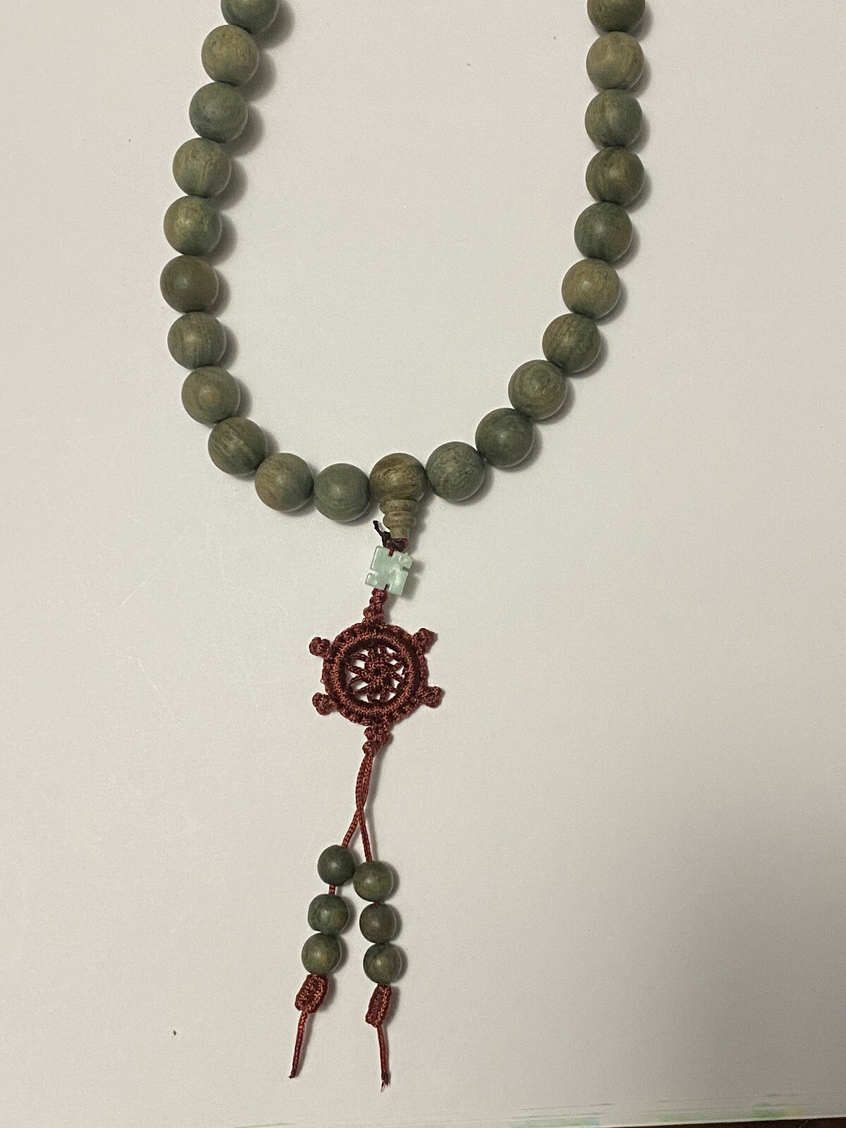 Long car hanging Buddha bead grey green, 108 pieces, 12.0mm, 长款车挂佛珠灰绿色108颗/260