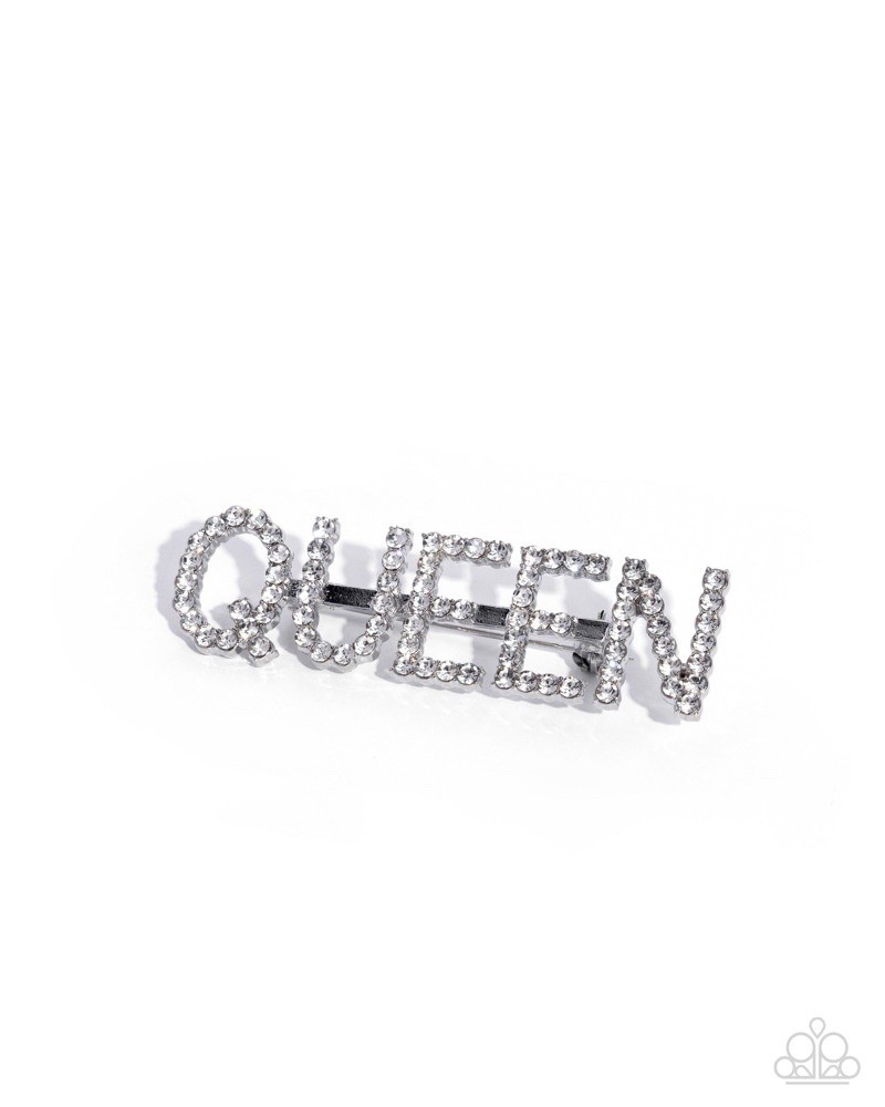 Queen Behavior – White Paparazzi Brooch