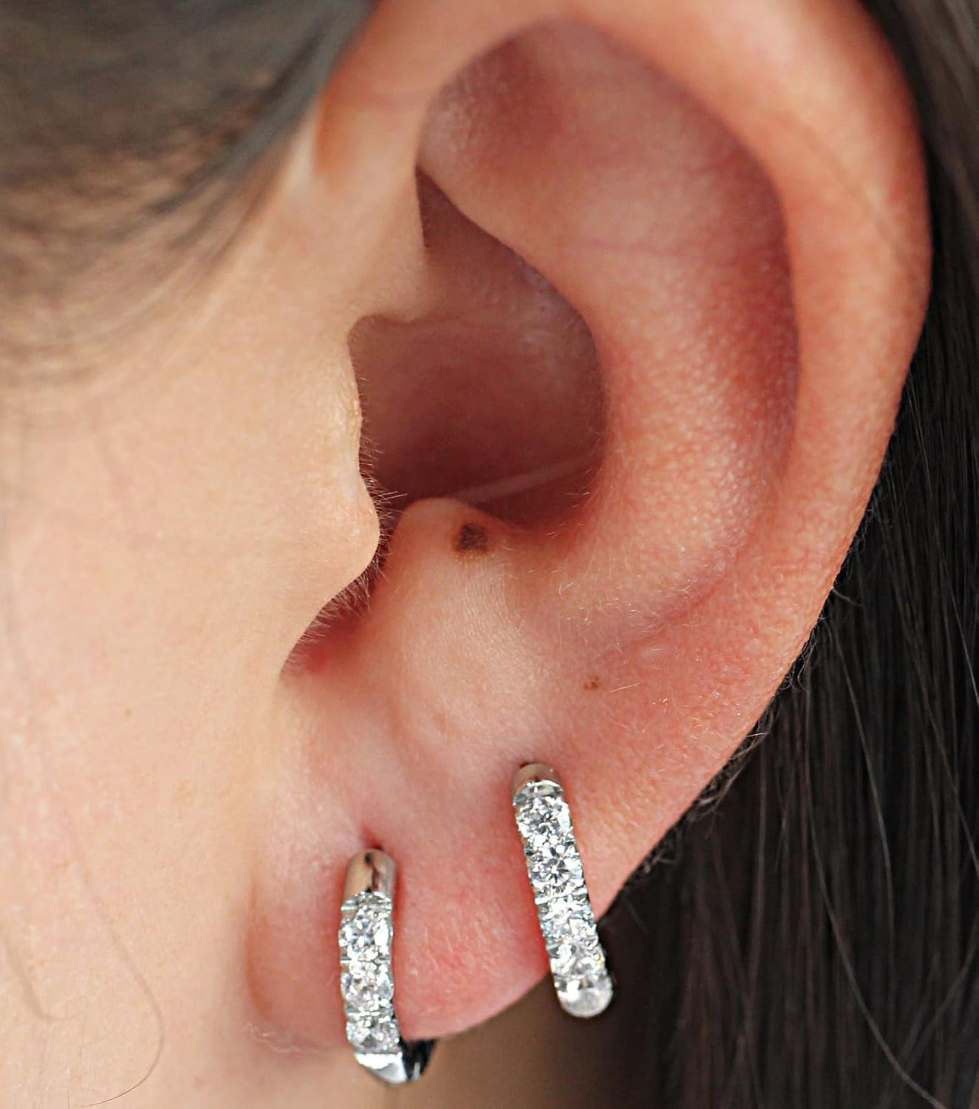 Huggie Hoop Earrings for Women Men Stainless Steel CZ Small 8mm 20mm Silver Gold