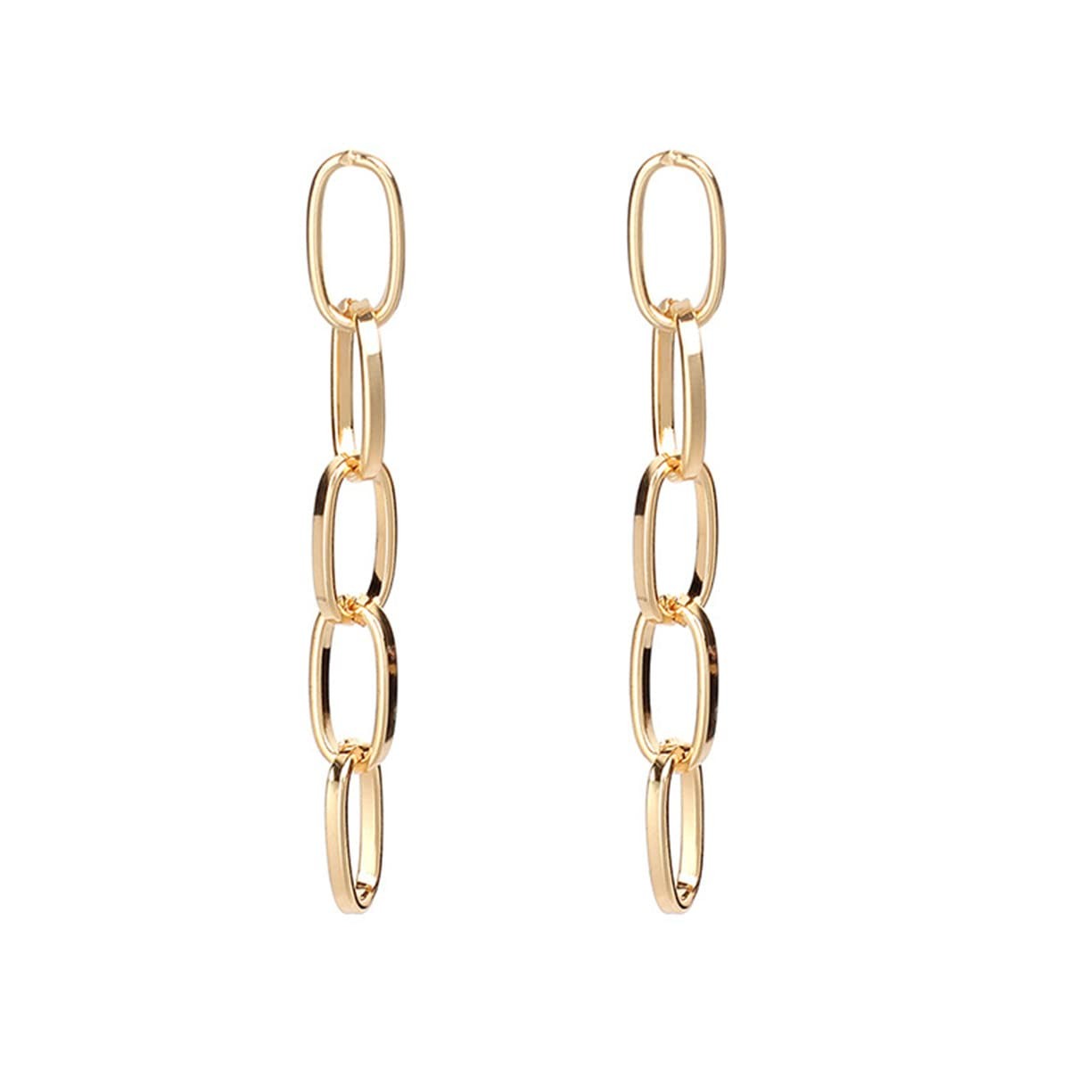 14K Gold Silver Plated Hypoallergenic Fashion Link Chain Drop 5.5 cm, A gold