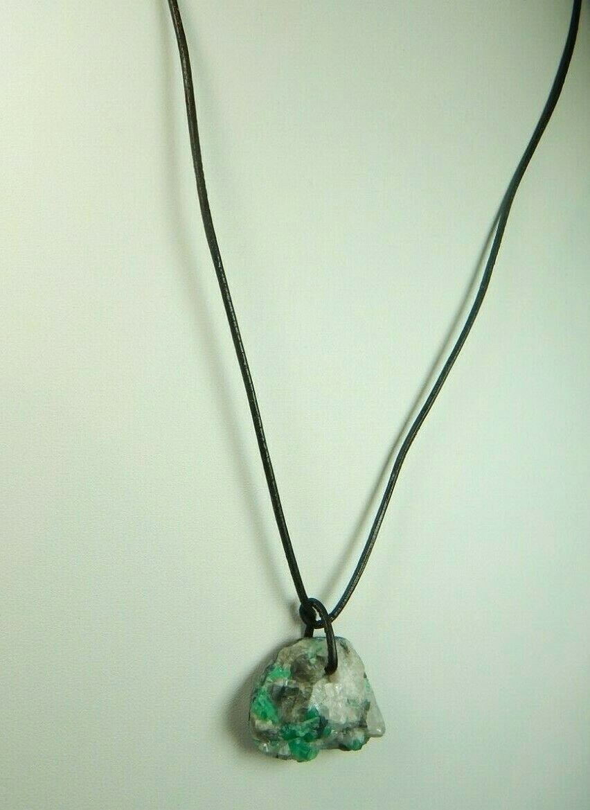 Colombian Emerald Raw Mineral Beryl with crystals 60.00 Cts Cow Leather Muzo Min