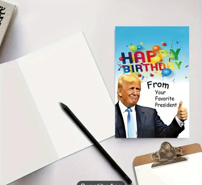 DONALD TRUMP BIRTHDAY CARD-NEXT DAY FREE SHIPPING