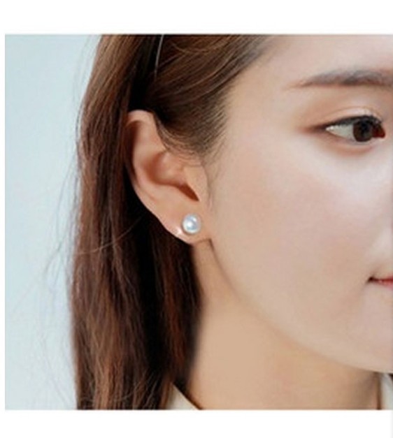 S925 Sterling Silver Genuine Cultured Freshwater 3-12mm Pearl Stud Earrings Gift