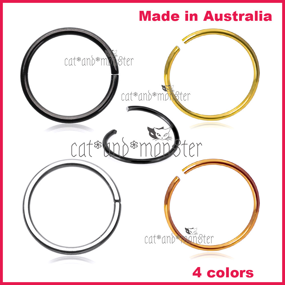 Solid Sterling Silver Nose Lip Ear Ring Sleeper Twist Bend Hoop Earring Piercing