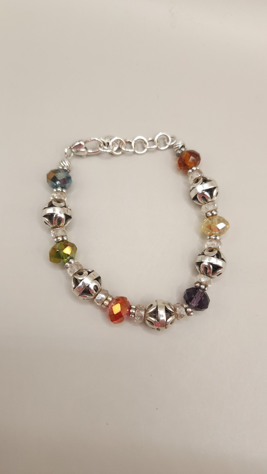 Brighton Silver Plated Scroll Link Adjustable Charm Bracelet 6.25″ with Extender