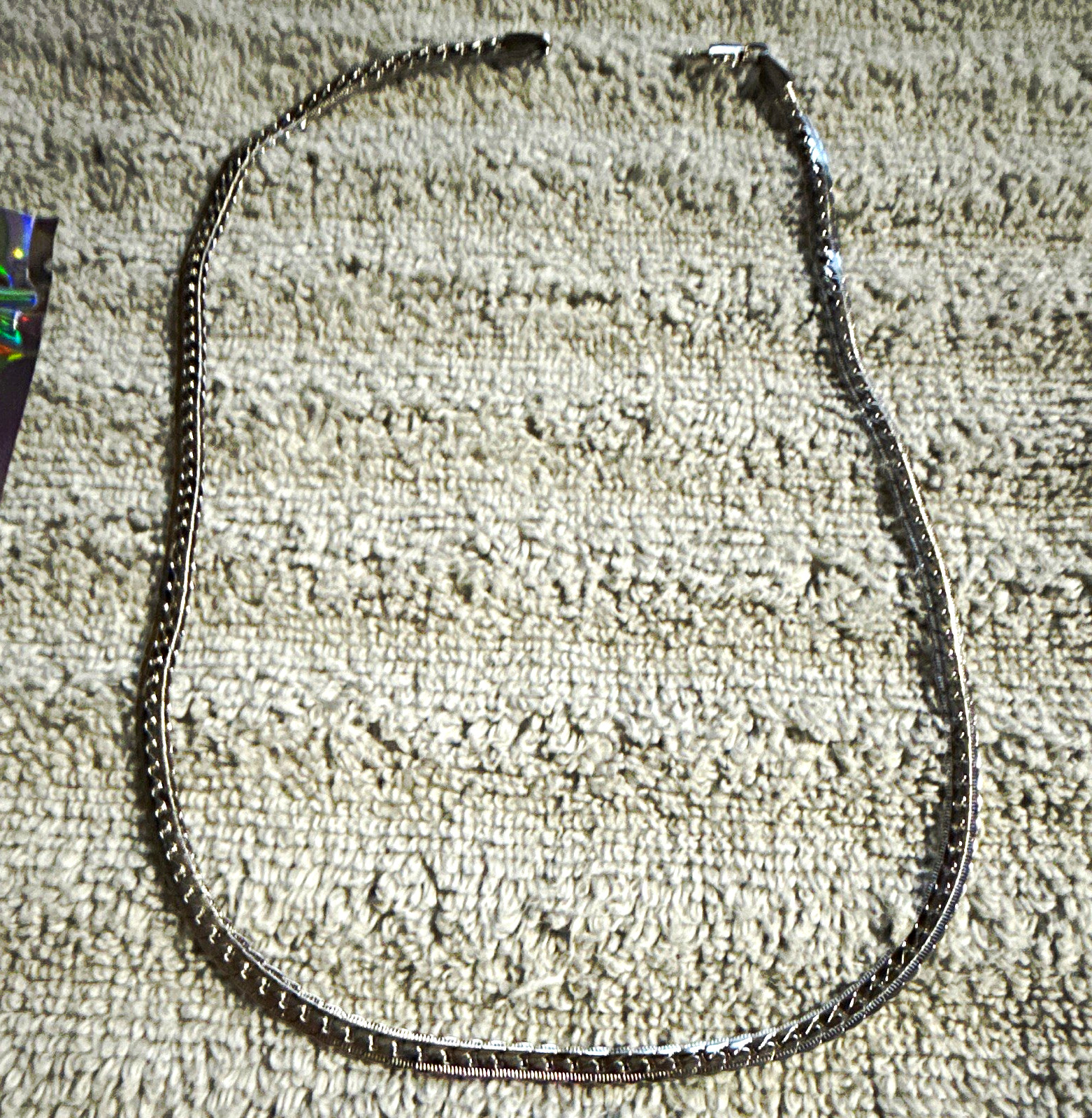 Silver Tone Box Chain Necklace Chain Style Metal Lobster Clasp No Stone