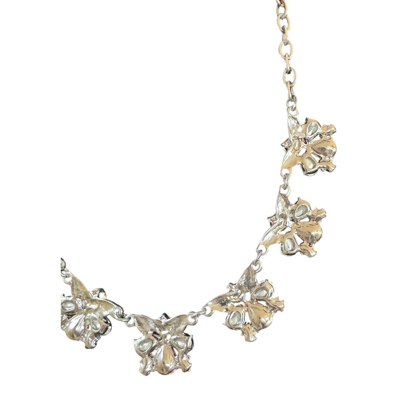 Plastic Color Changing Rhinestone and Metal Links Statement Collar Necklace