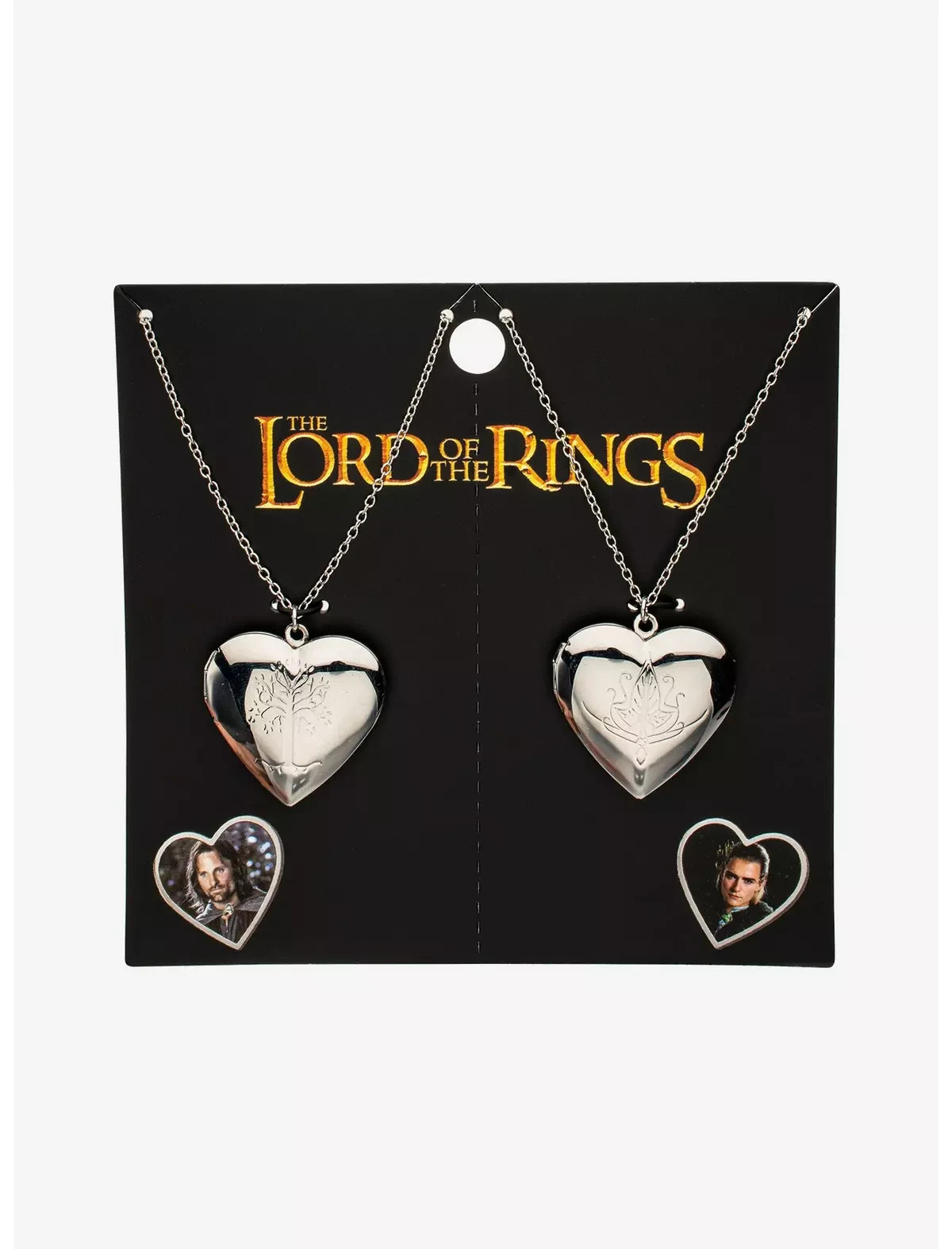 The Lord Of The Rings Aragorn & Legolas Heart Locket Necklace Set of 2 Brand New