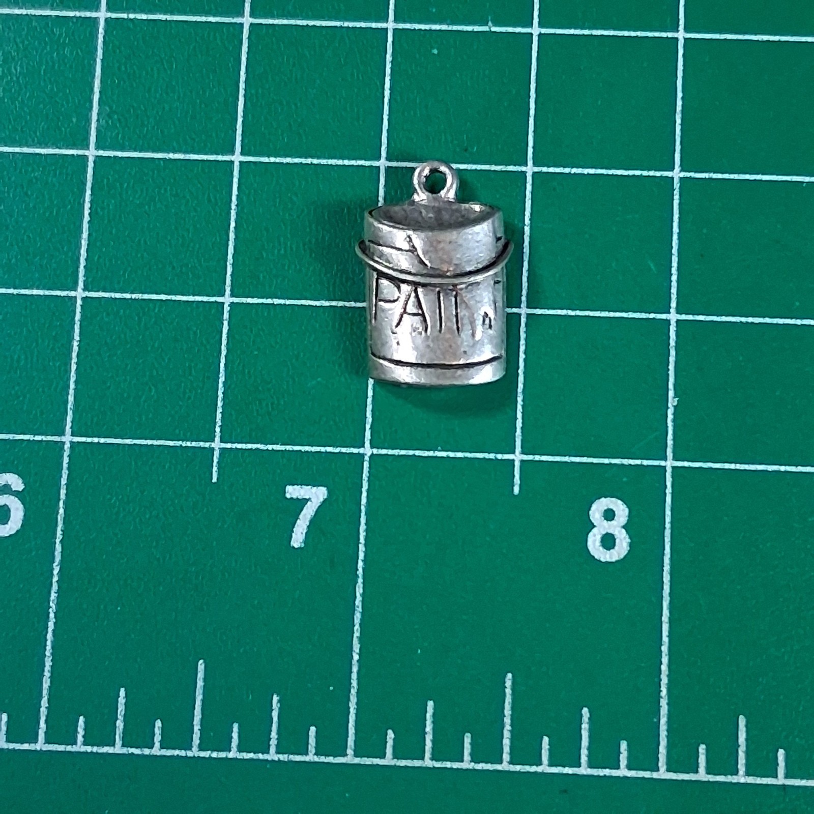 Vintage Silver Tone Paint Can Gallon Bucket Charm