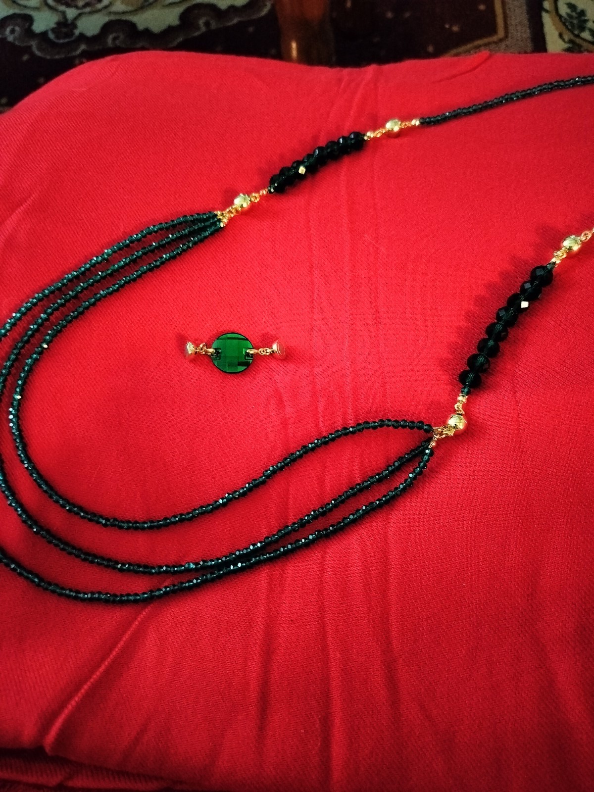 Maria Nicola 10-way Emerald Green Crystal Necklace plus matching Charm