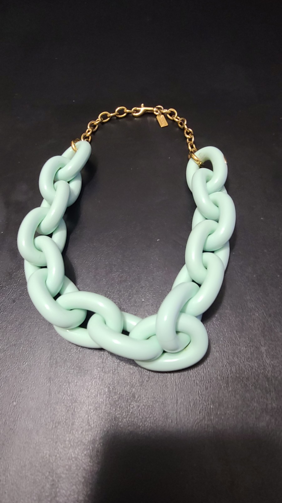 Coach Mint Green Plastic Chunky Open Link Necklace
