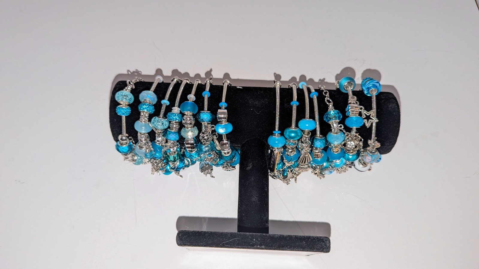 Customizable Silver Bracelets With Large Hole Beads & Charms. OOAK made To Order
