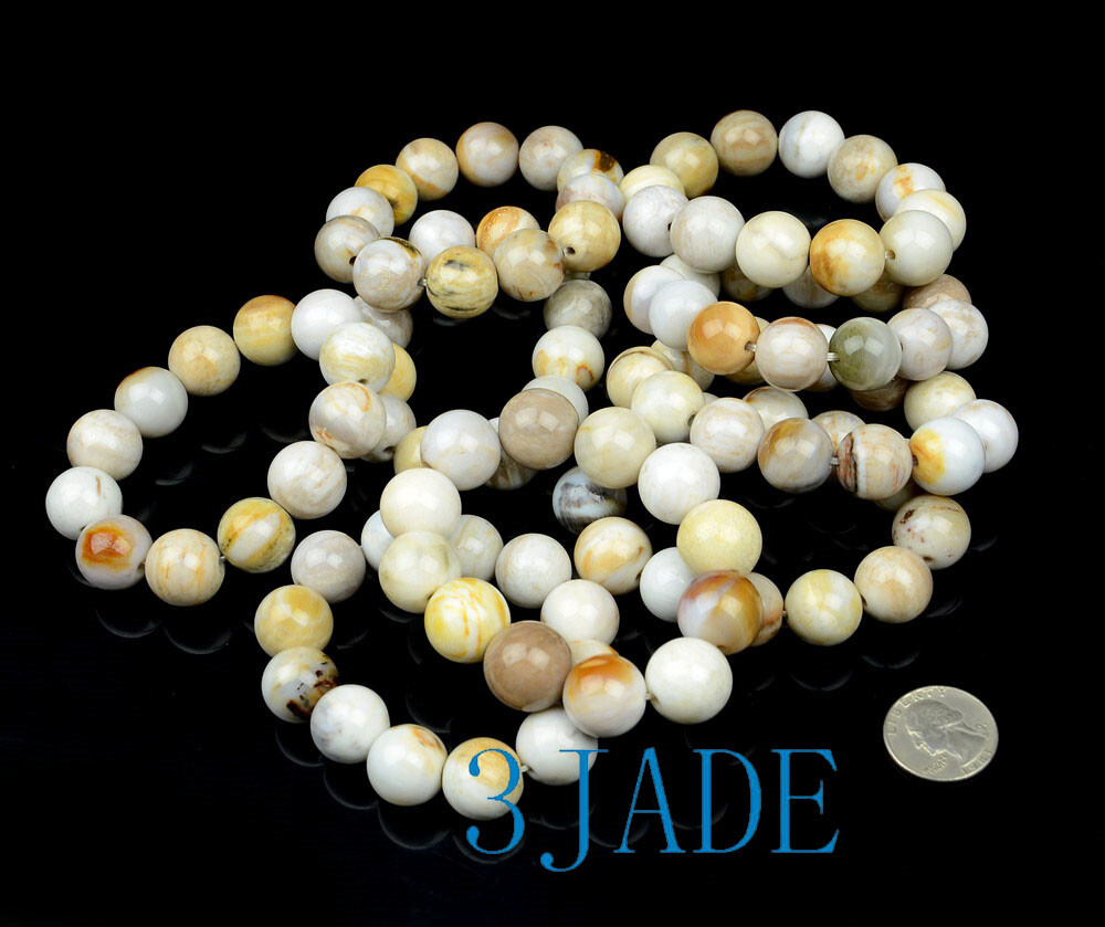17mm Natural Petrified Wood Chalcedony Gemstone Beads Bracelet