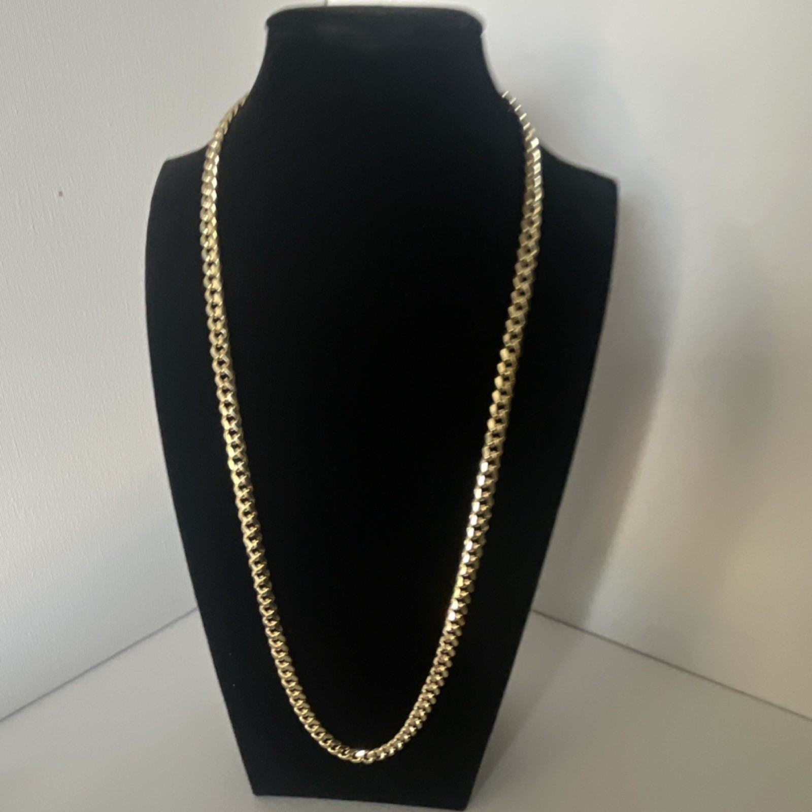 14K Gold Filled Cuban Link Chain Necklace 20” Slim Flat Link Unisex