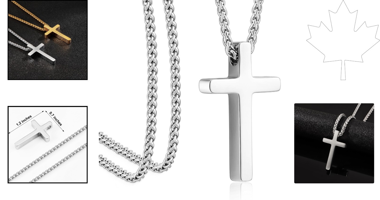 Lightweight 24-Inch Cross Necklace – Durable Stainless Steel for Men