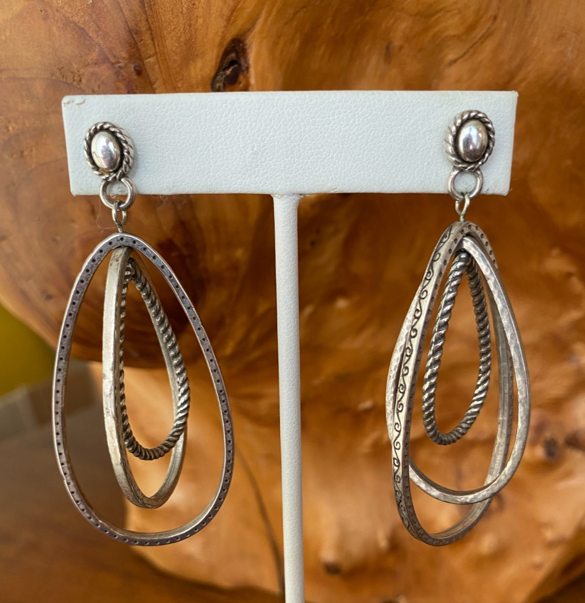 Rare Brighton Layered Teardrop Earrings Nesting Orbital Articulated HTF