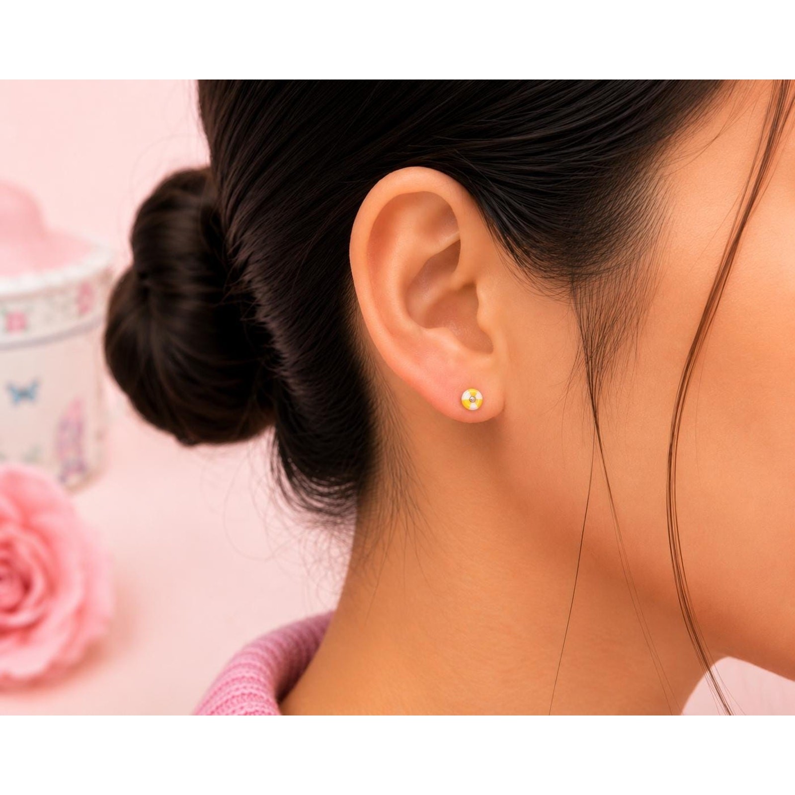 Summer Earrings Set | Hello Kitty Face & Life Preserver Stud Earrings 2 Pair Set