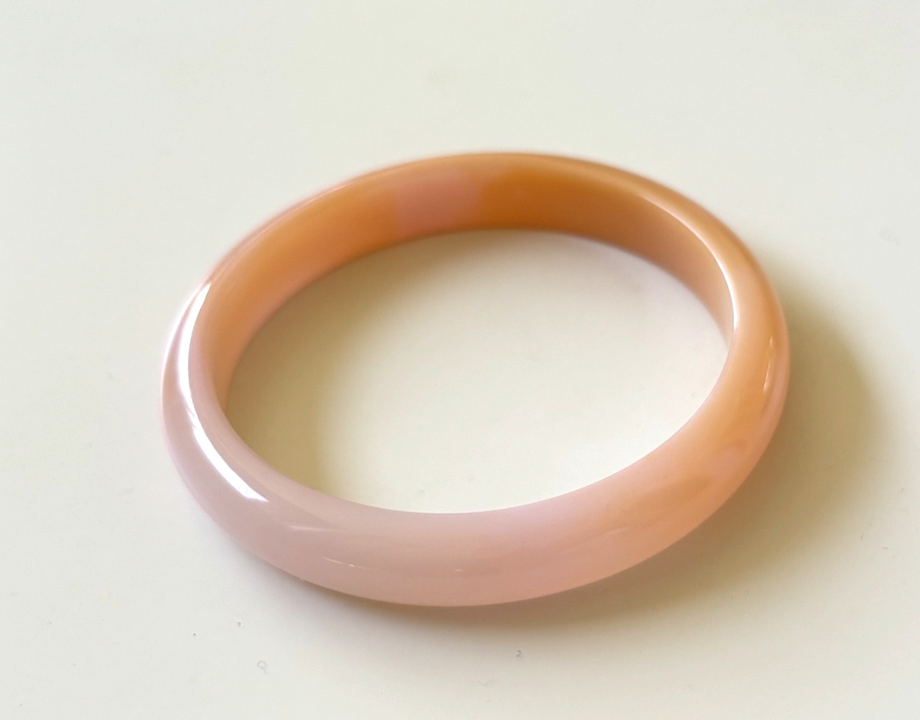 58mm Carnelian Agate Bangles Bracelets Peach Lace Agate Banding
