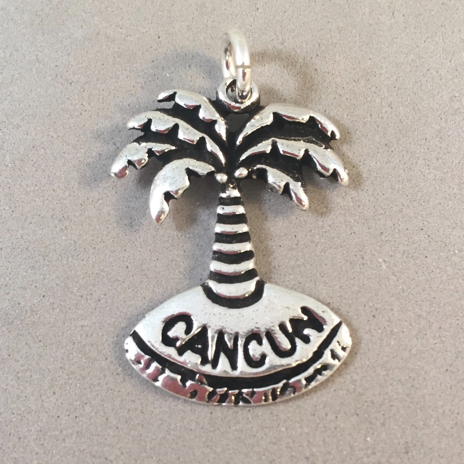 .925 Sterling Silver CANCUN Palm Tree CHARM NEW Pendant Mexico 925 TM09