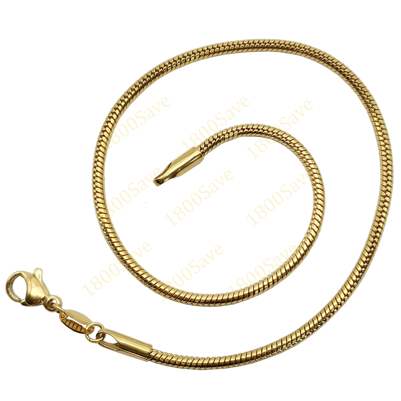 Genuine 18K Yellow Gold Filled Snake Chain 5inch 6″ 7″ 8″ 9″ 10″ 12″ 16″-38 inch