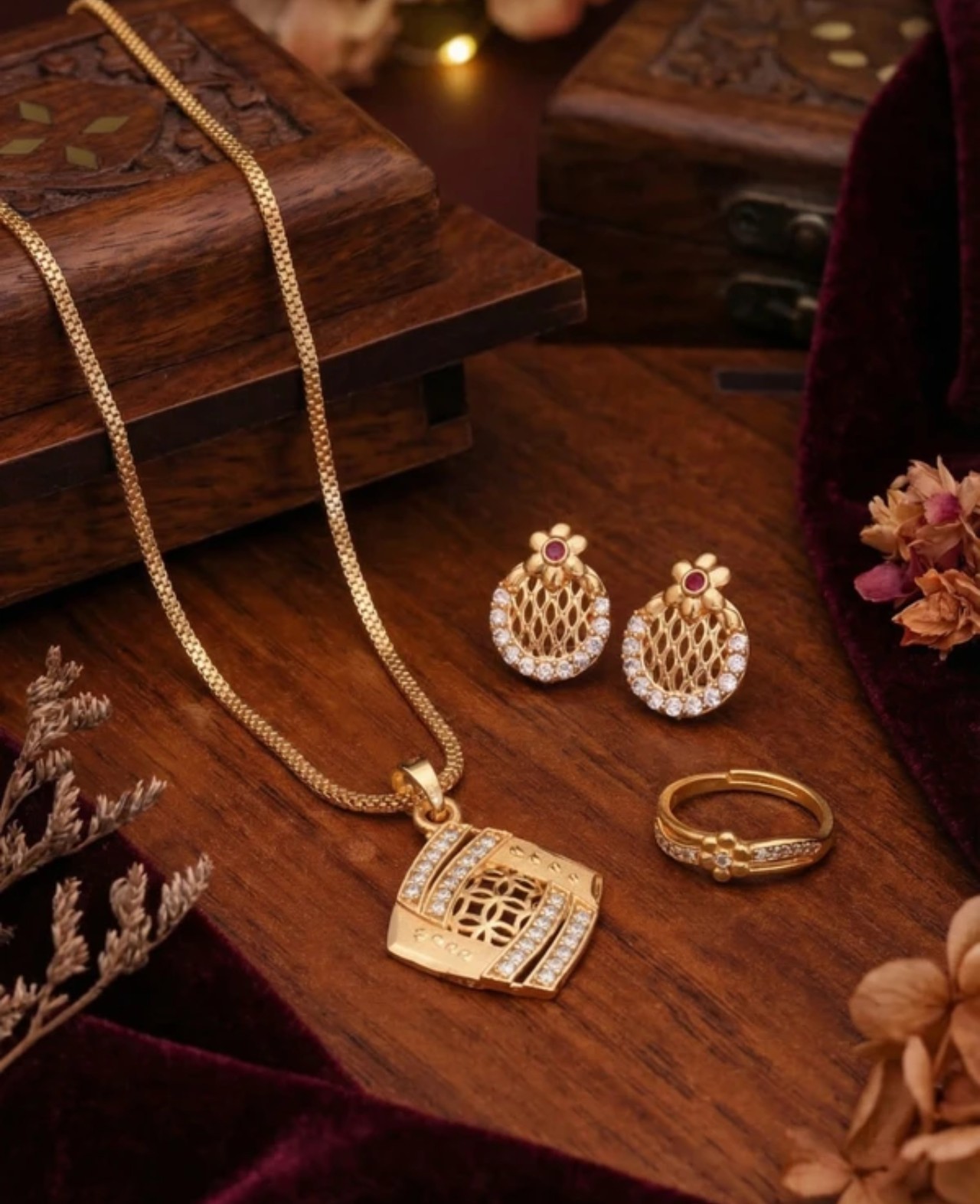 Indian Bollywood Latest Design Gold Plated Pendant Necklace Set With Matching…