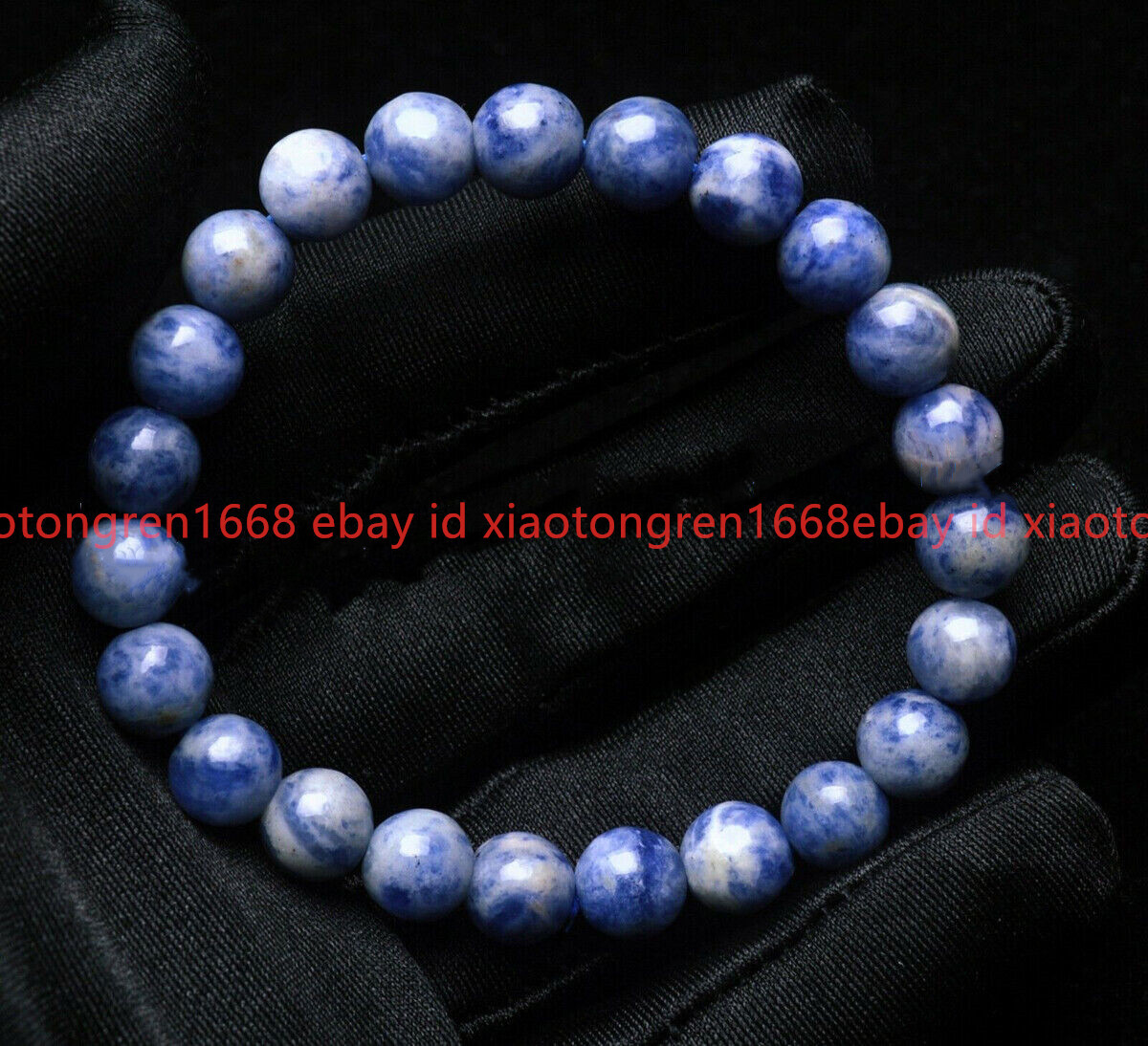 7.5” Natural 6/8/10/12mm Blue White Lapis Lazuli Round Gemstone Beads Bracelets