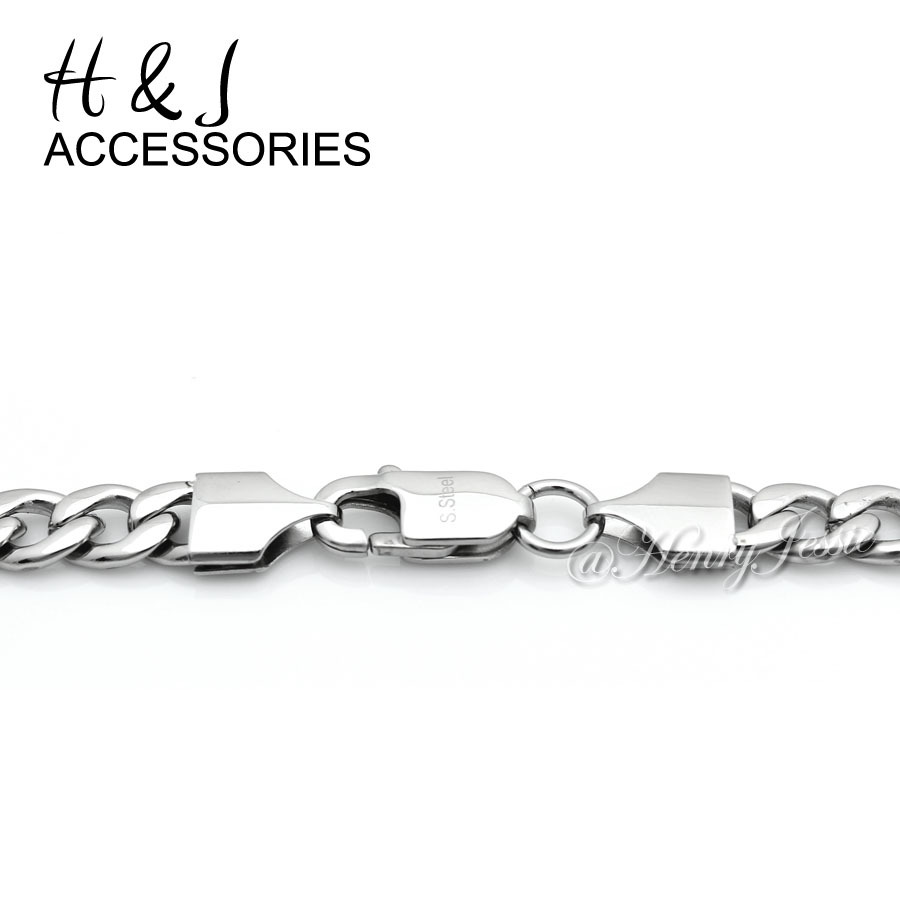 30″MEN Stainless Steel 6mm Silver Cuban Curb Chain Simple Plain Cross Pendant*64