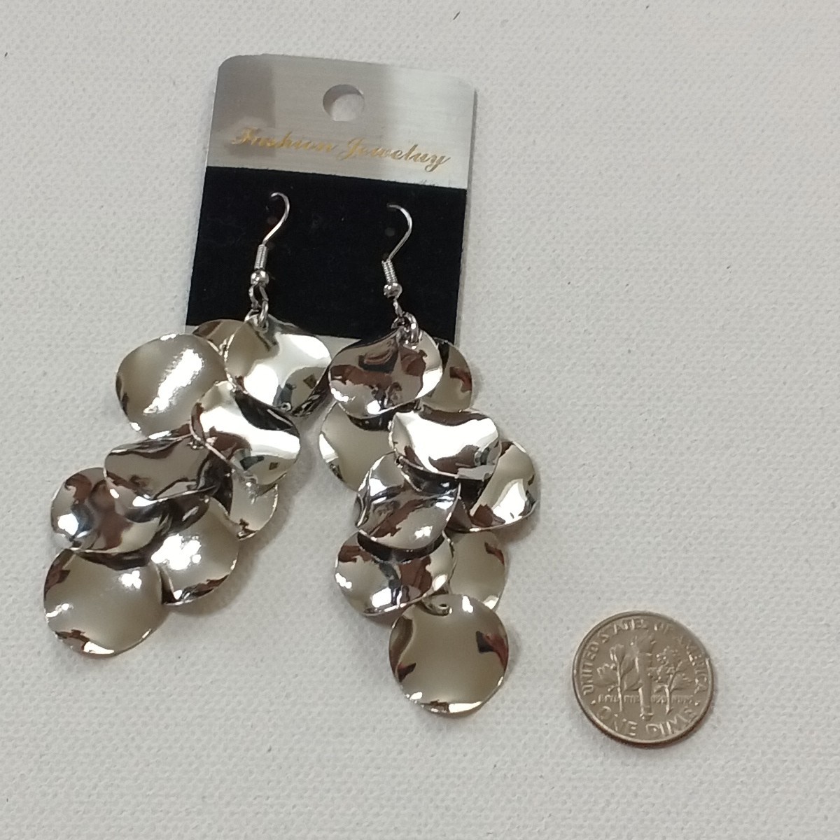 Evening Dangle Metal Round Brass Plated Fish Hook Earrings Fashion Jewelry