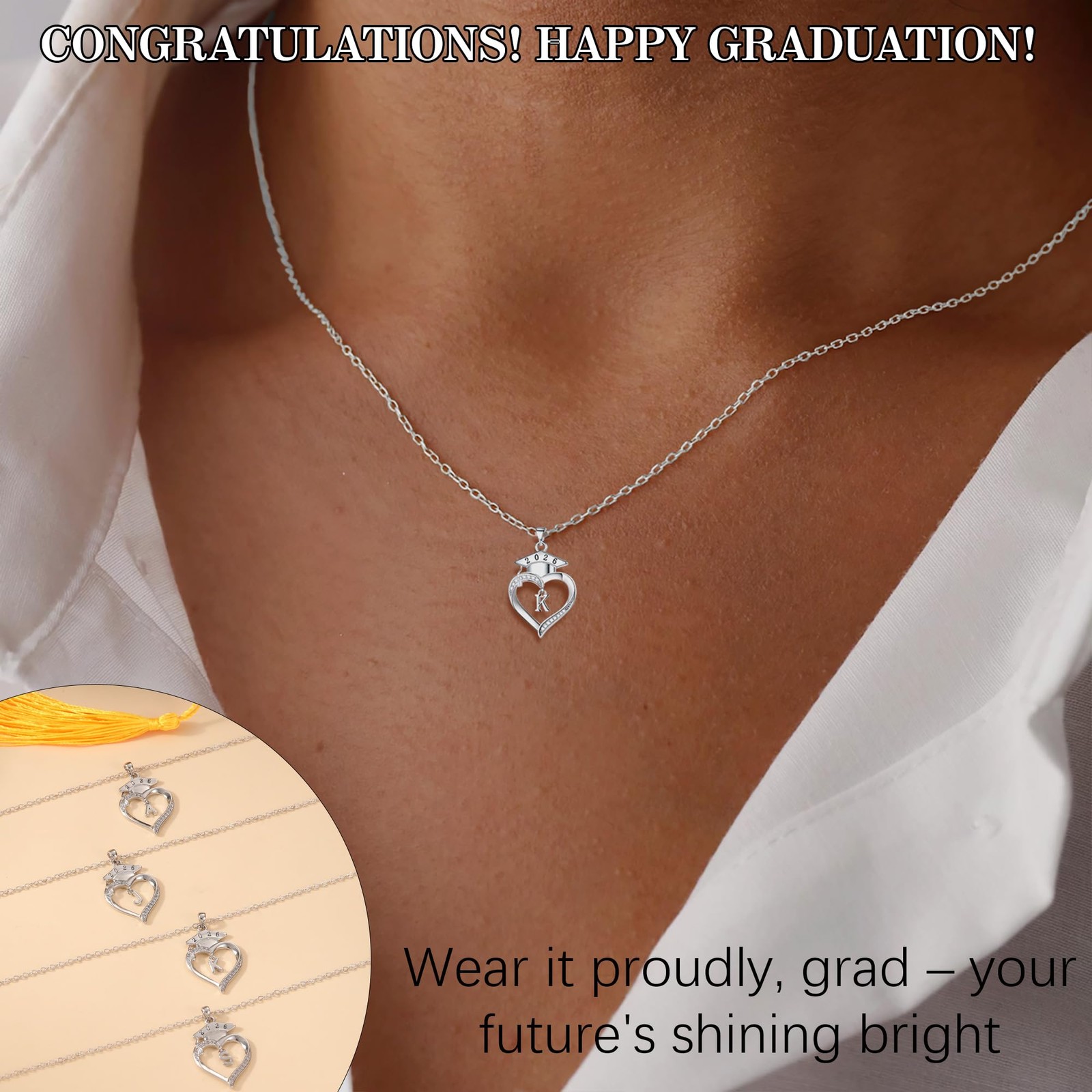 Btysun High School Graduation Gifts, Gifts K White Gold Plated