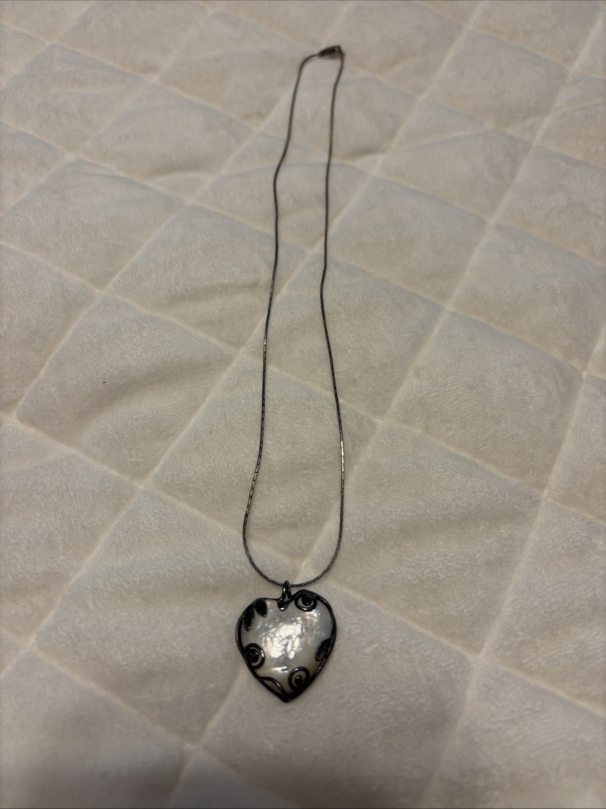 Vintage Ocean Heart Silver Necklace sterling silver 926