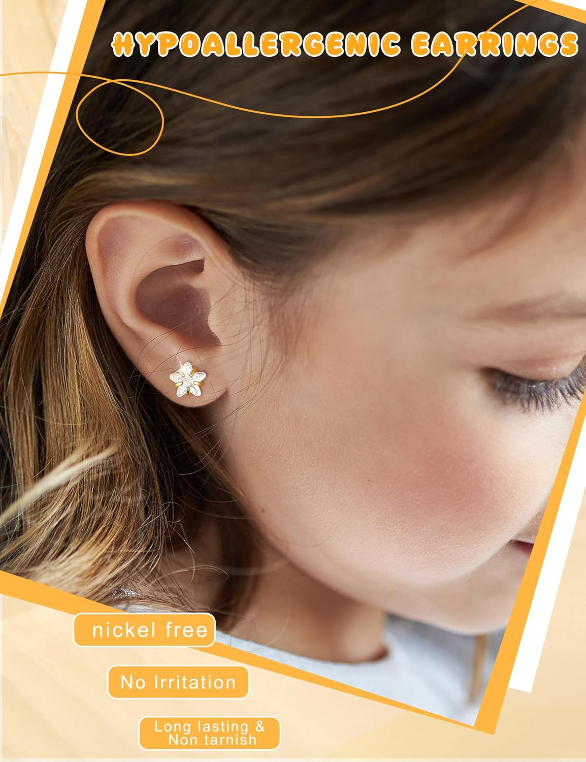 Hypoallergenic Surgical Stainless Steel Earrings for Girls Kids Jewelry – Screw