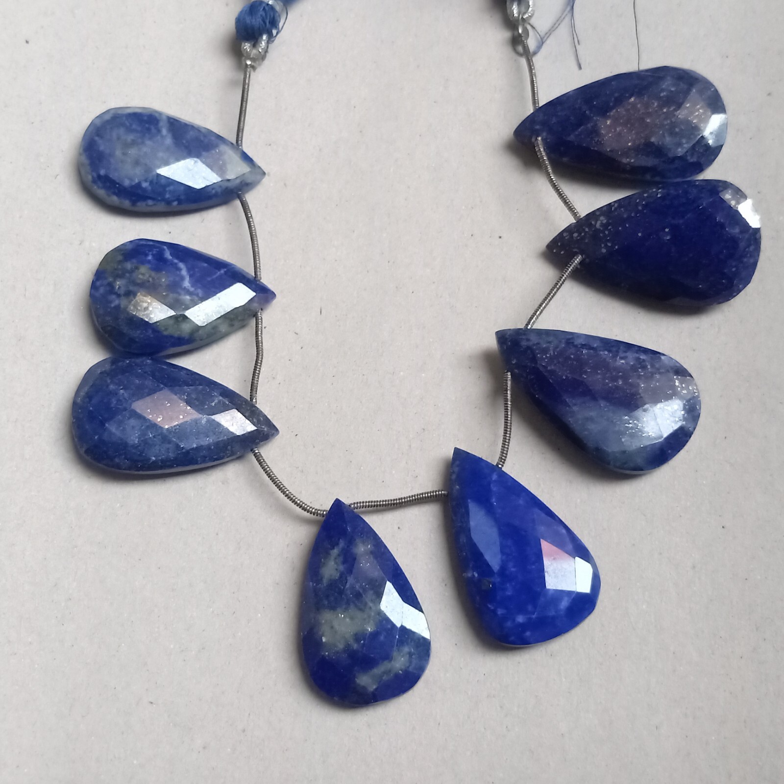 AAA Quality Lapis lazuli pear Gemstone Beads, side Drilled Gemtone ,8inch v5