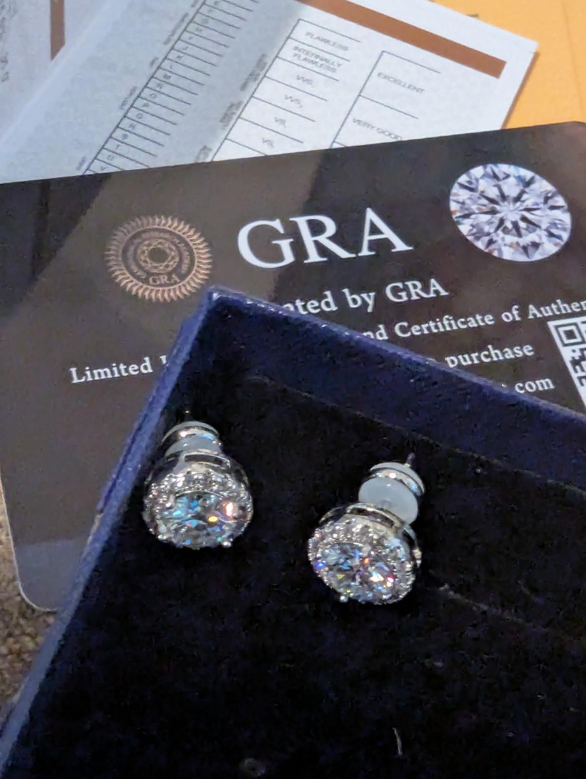 GRA Round Halo Crystal Stud Earrings Silver Tone White/Colorless Butterfly