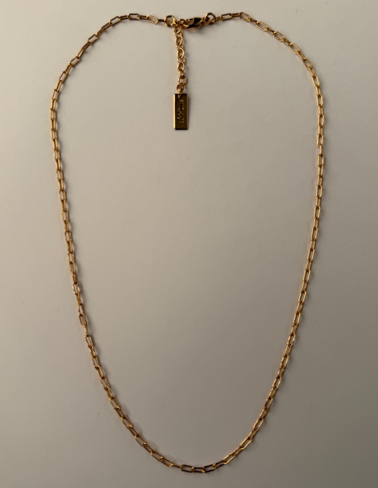 NWT Saint Laurent YSL Rectangular Chain Link Gold Tone Brass Short Necklace $695