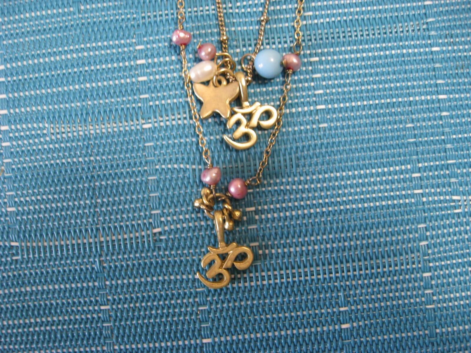 Flying Lizard Design Women’s Double Layer Boho Necklace, Om symbol, other smalls