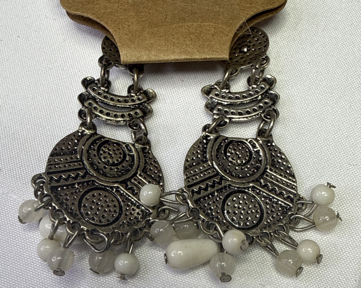 Paparazzi Dangling “Vesper” Pearl And White Egyptian Style Cutie Earrings