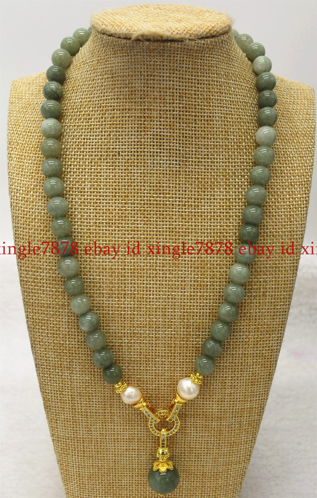 Beautiful 8mm Natural Green Jade Jadeite Round Gems Pendant Necklace 16-28″ AAA+
