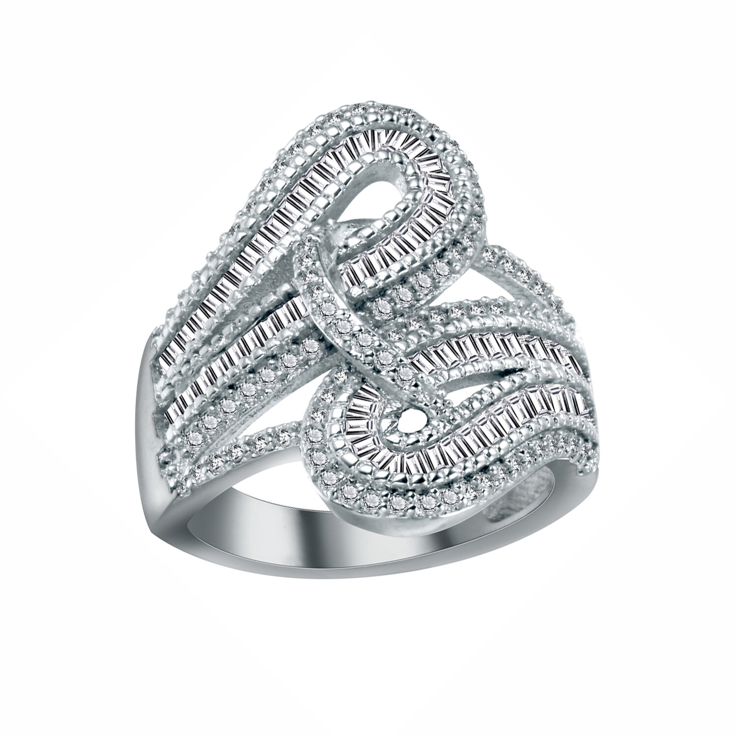 Priscilla Statement Ring Baguette Cubic Zirconia Womens Ginger Lyne Collection