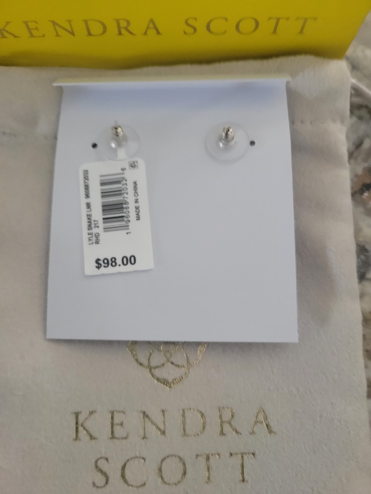 Kendra Scott Lyle Snake Linear Earrings Silver Ivory Mother Of Pearl NWT $98 BOX